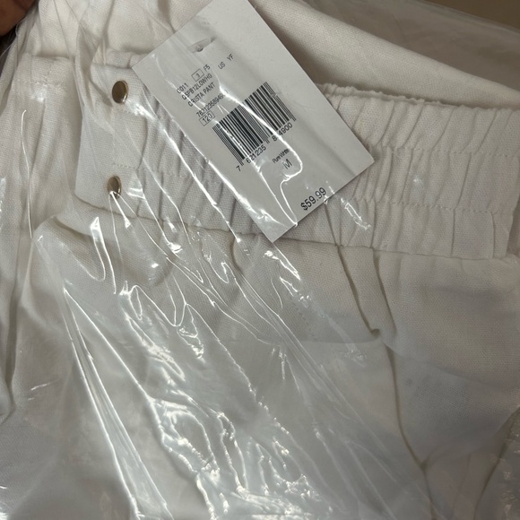 Guess White Wide-Leg Drawstring Cargo Pants - Picture 7 of 14